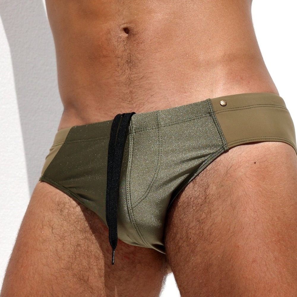 NWT Rufskin Olive Green Caruso Swim Brief